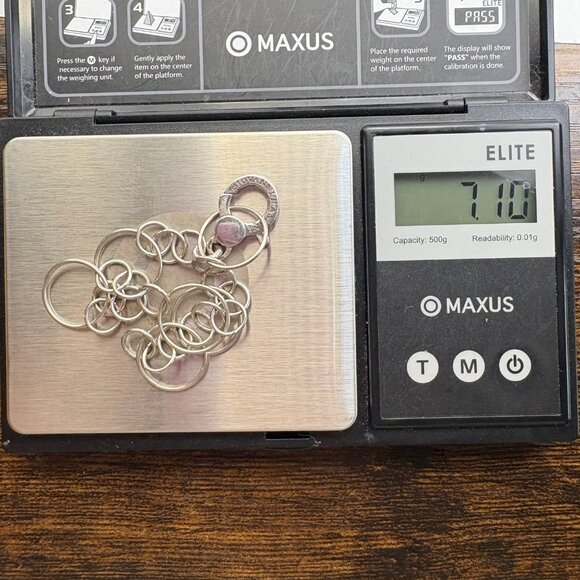 VTG Solid Sterling Silver 925 Round Link Chain Bracelet Size 7-8" Length - Picture 8 of 9